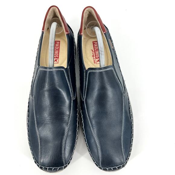 Pikolinos Leather Loafers Navy Blue Contrasting Whip-Stitching Euro Sz 43 main image 8